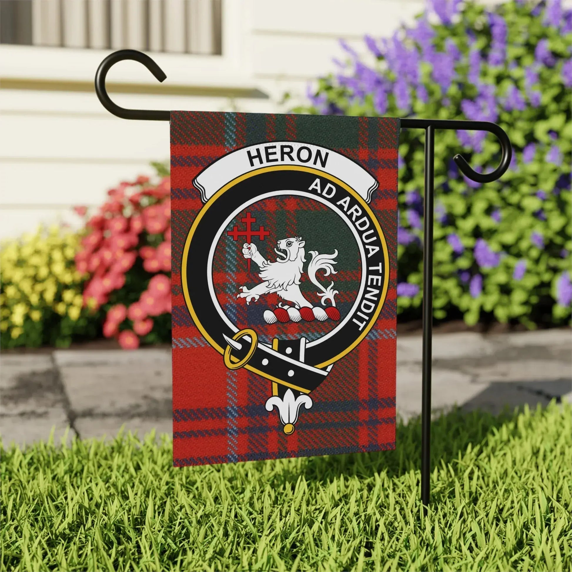 Heron Ad Ardua Tendo Tartan Design Flag product