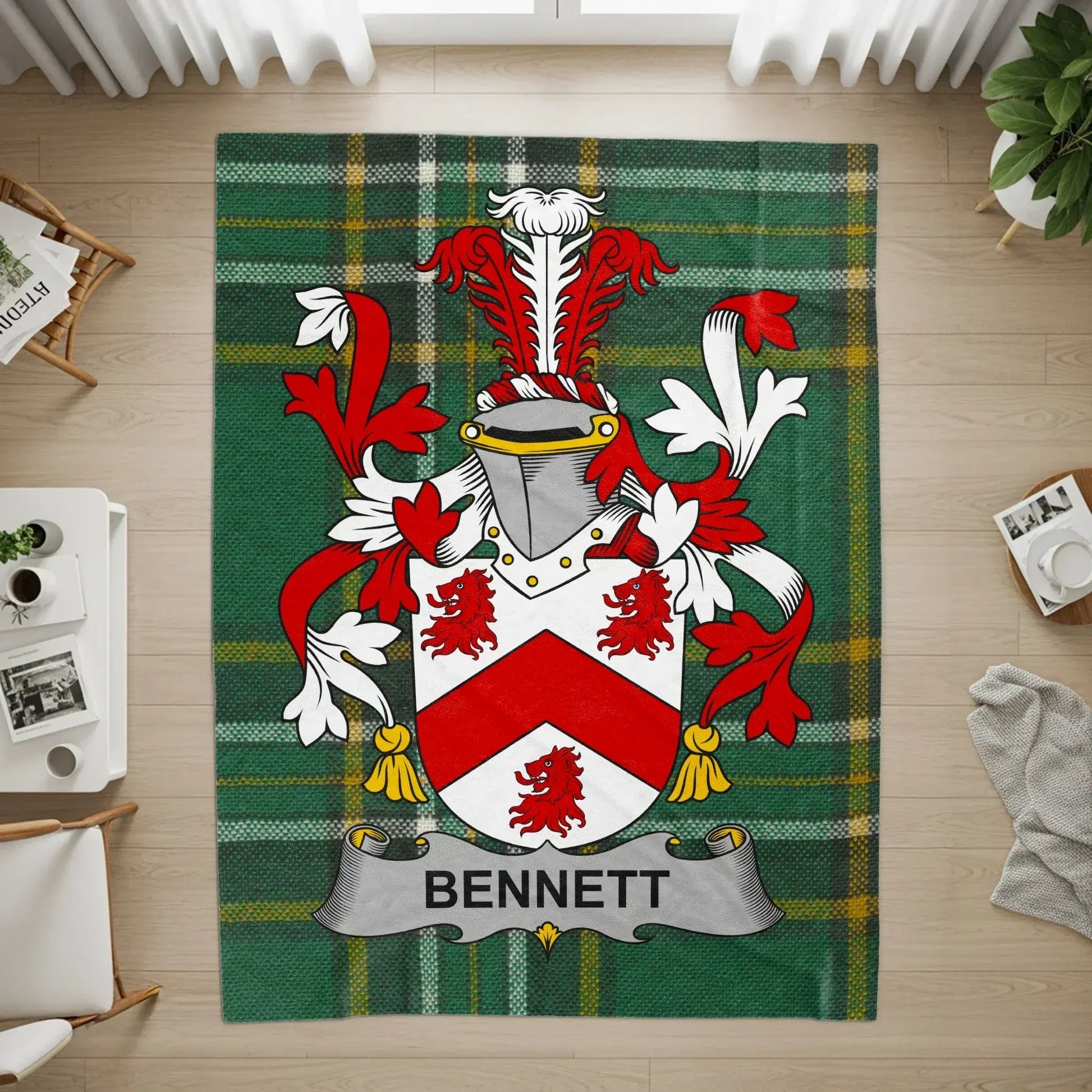 Bennett Family Crest Rug Decorative Floor Product