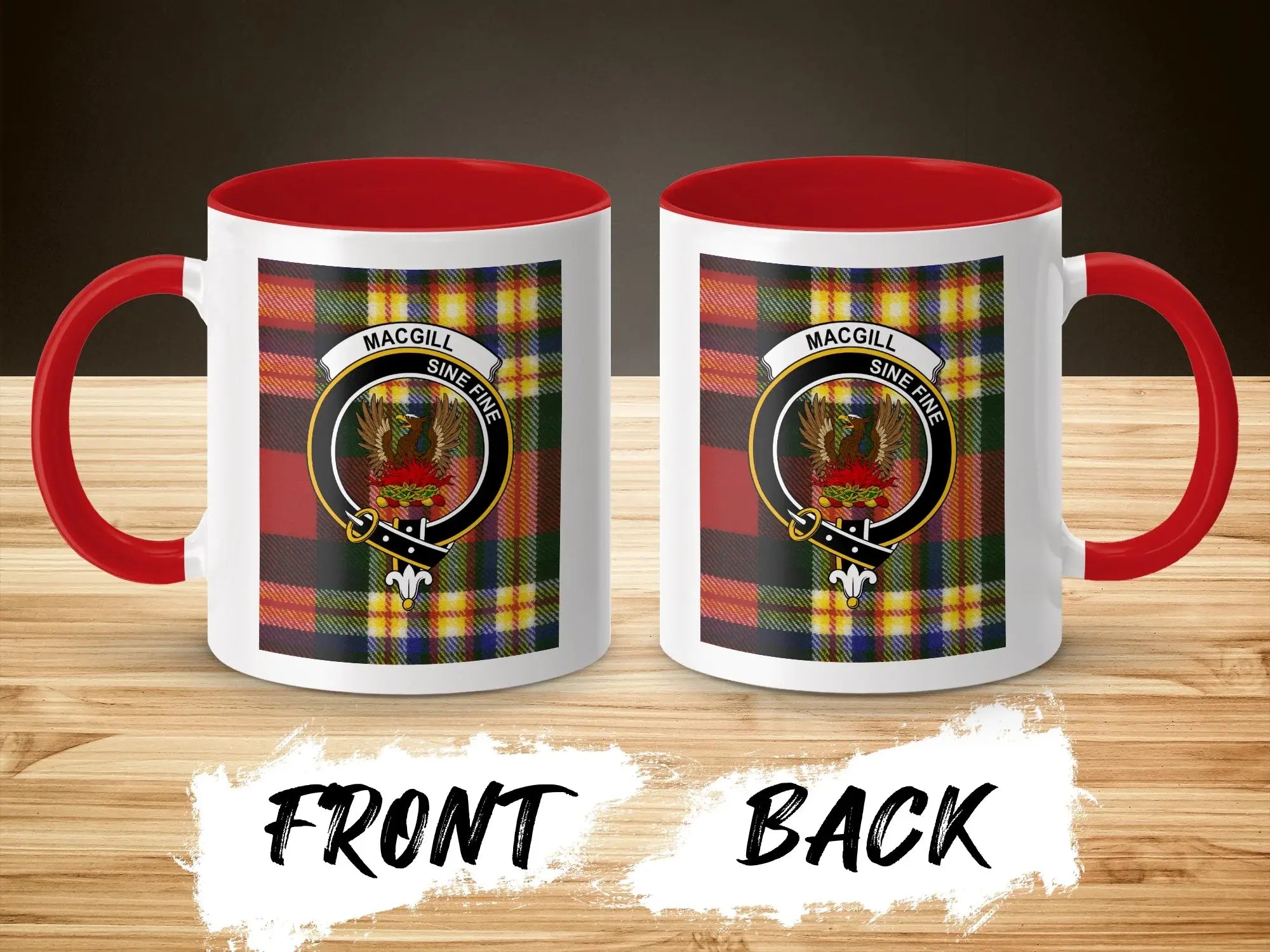 MacGill Sine Fine Clan Tartan Mug with Red Inside