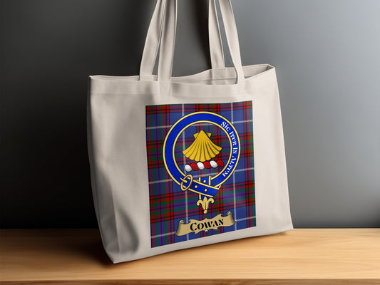 Cowan Clan Scottish Tartan Background Tote Bag - Living Stone Gifts