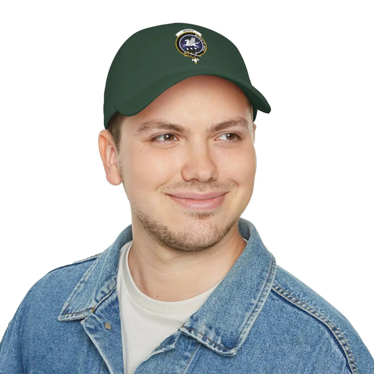 Embroidered Dark Green Cap with Unique Badge Design