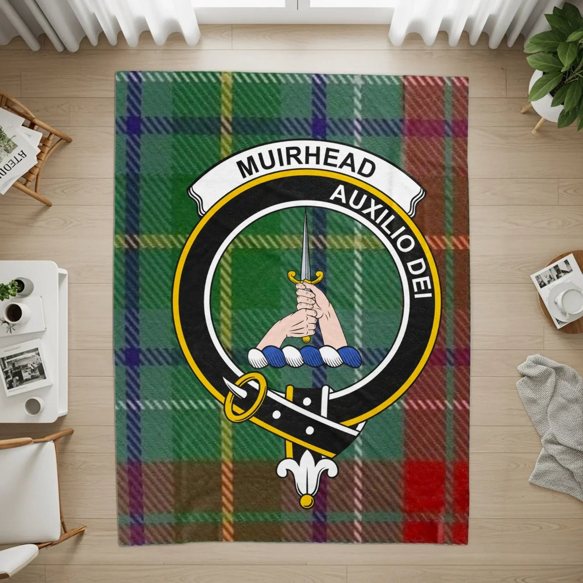 Muirhead Auxilio Dei Plaid Pattern Novelty Rug product