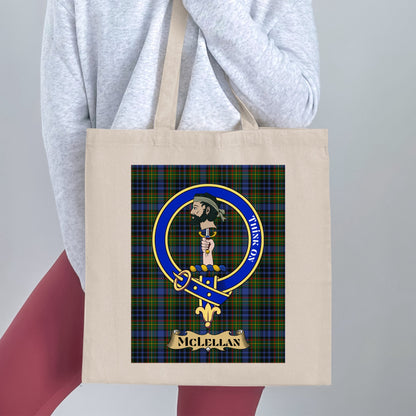 McLellan Clan Crest Tartan Think On Motto Tote Bag - Living Stone Gifts