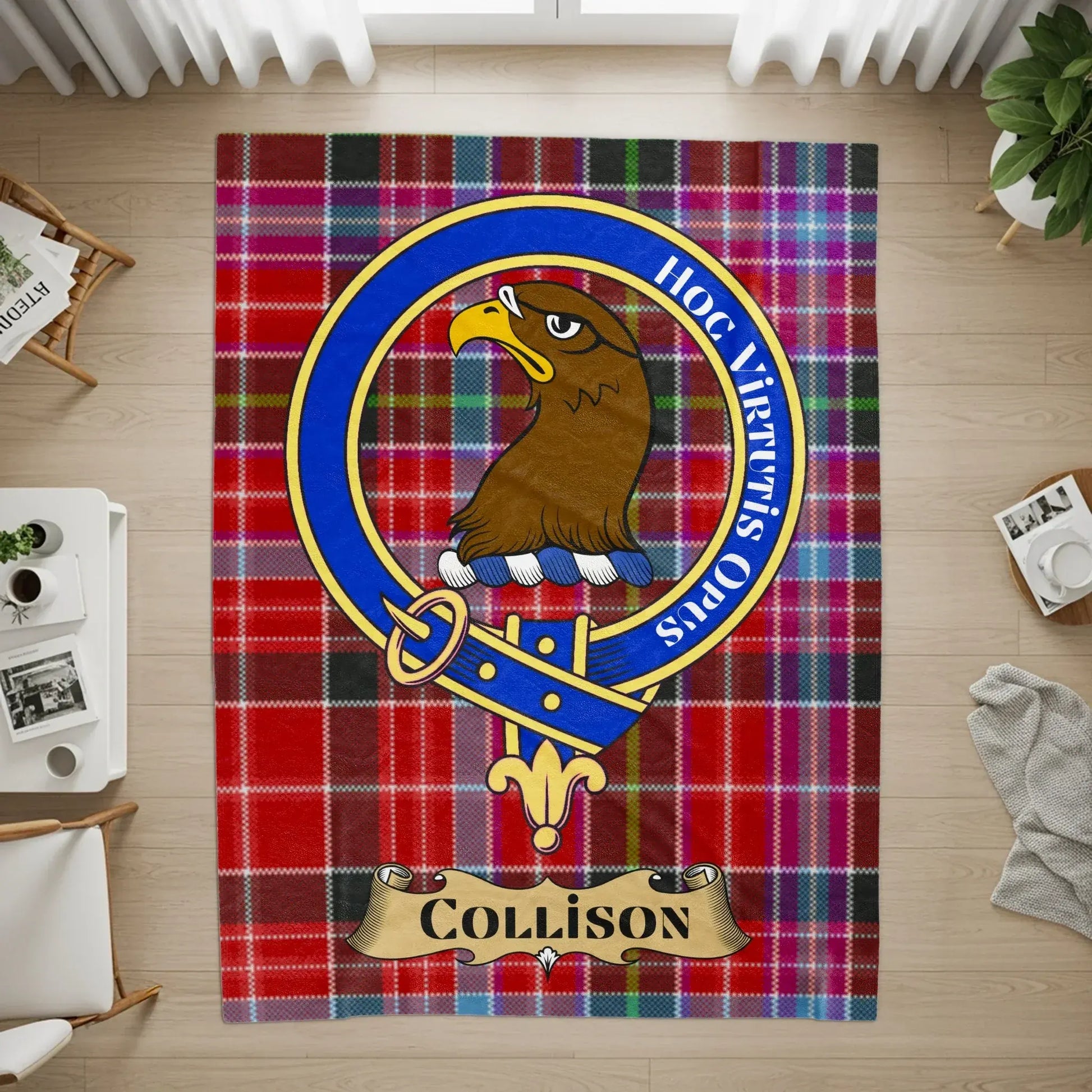 Collison Family Crest with Eagle Emblem Rug product