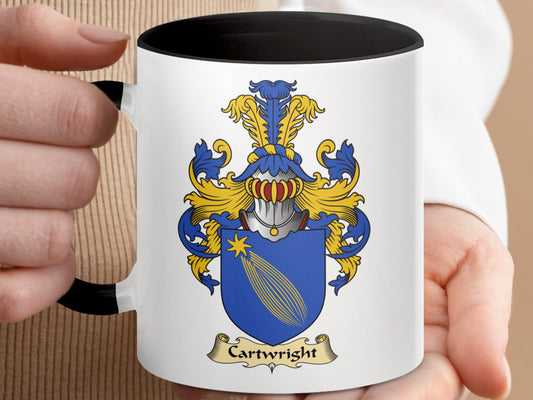 Clan Cartwright Scottish Coat of Arms Accent Coffee Mug - Living Stone Gifts