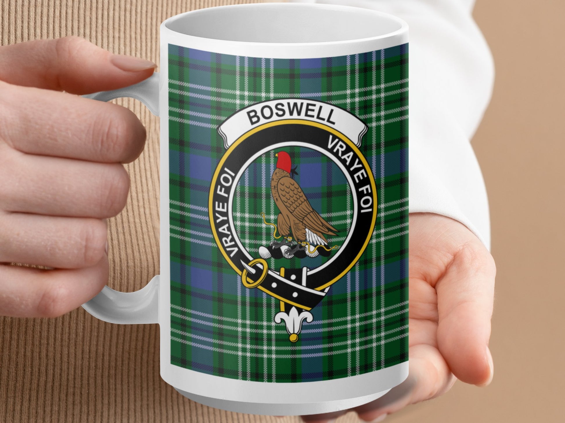 Scottish Clan Boswell Proud Crest Design Mug - Living Stone Gifts