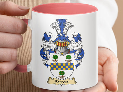 Clan Forrest Scottish coat of arms accent coffee mug - Living Stone Gifts