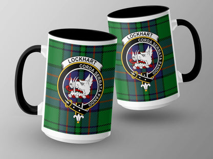 Lockhart Clan Crest Tartan Plaid Scottish Design Mug - Living Stone Gifts