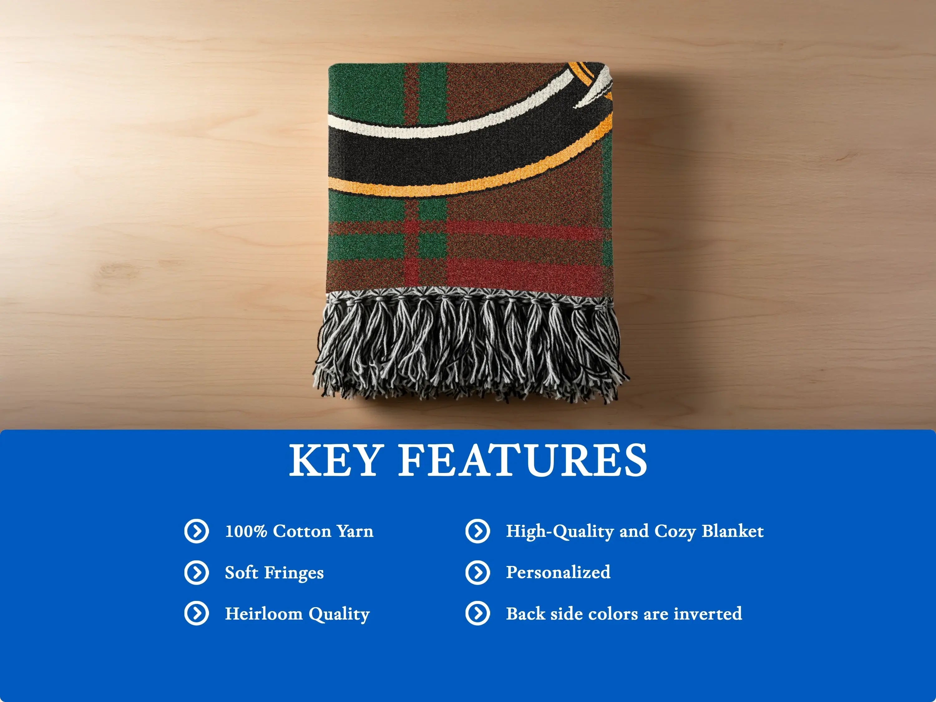 Personalized High-Quality and Cozy Blanket with Soft Fringes