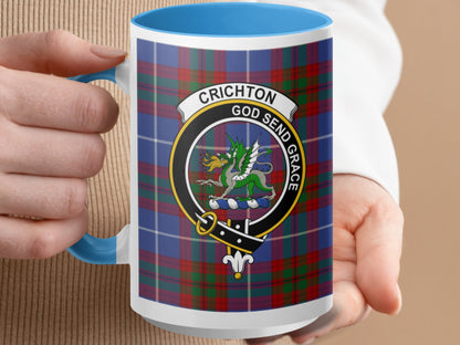 Clan Crichton Scottish Tartan Crest Mug - Living Stone Gifts