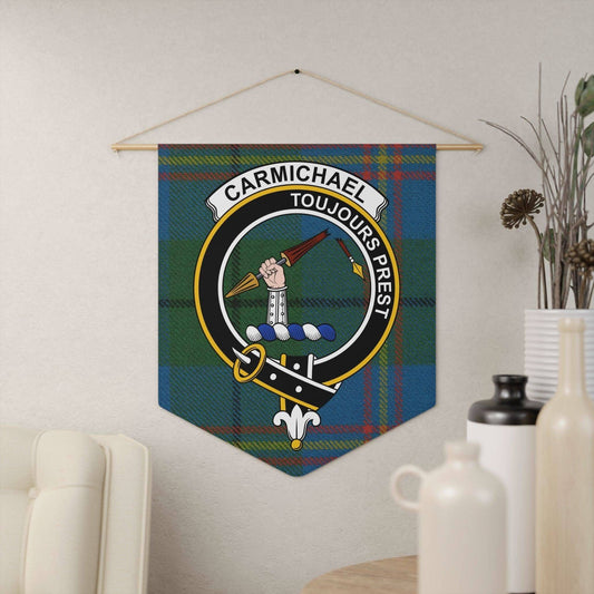 Carmichael Clan Scottish Tartan Colors Wall Pennant - Celtic Ancestry Gifts