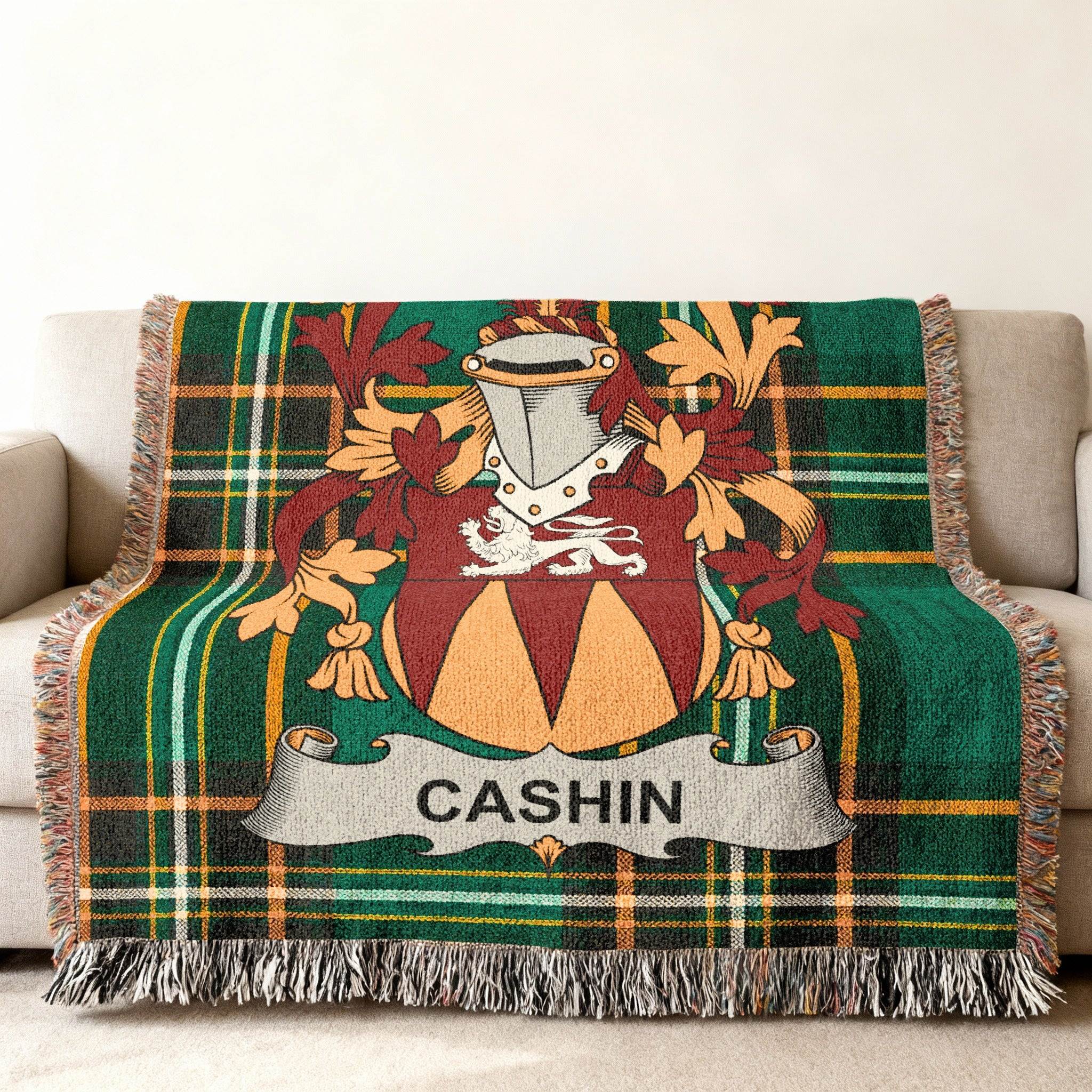 Cashin crest shield green tartan pattern product type