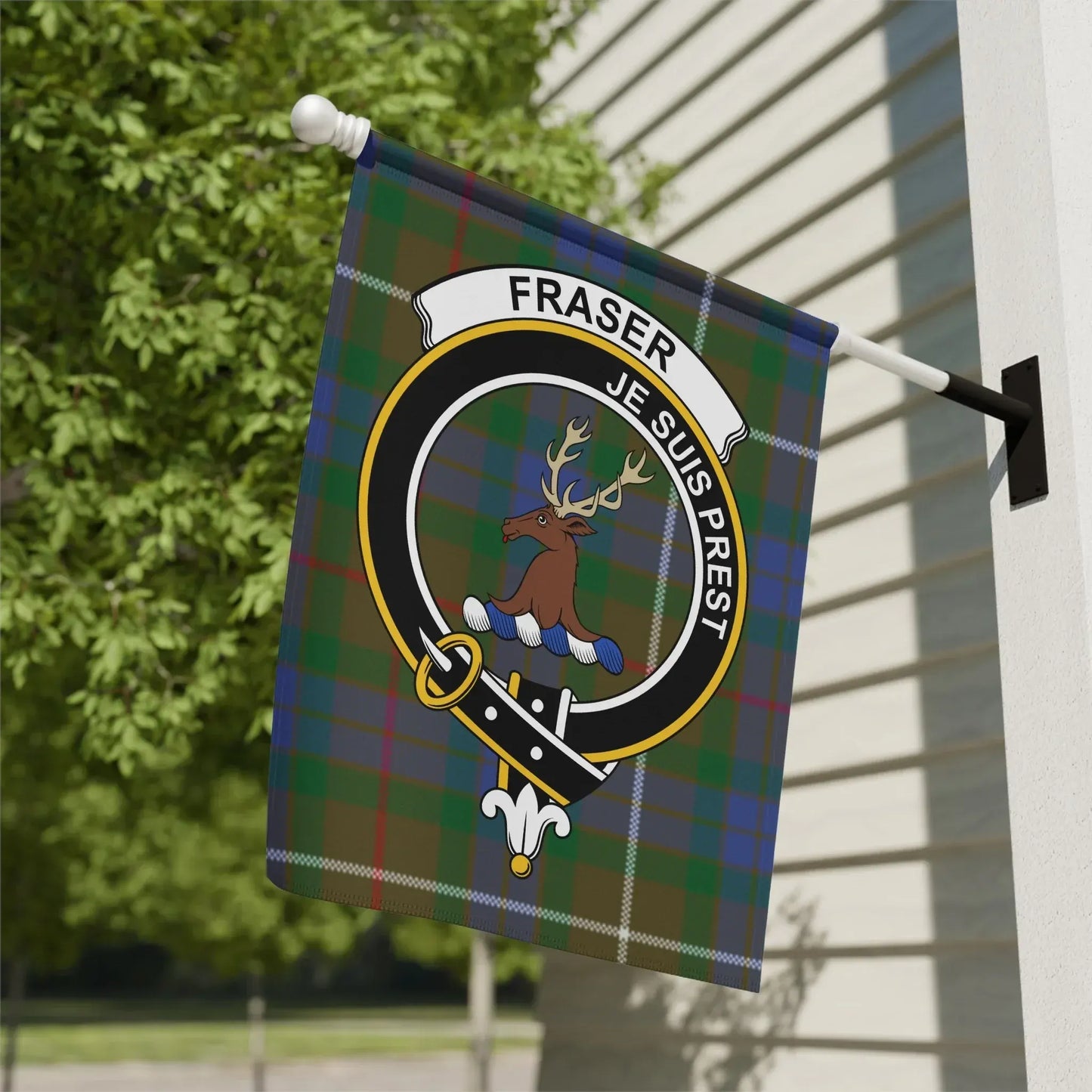 Fraser Je Suis Prest Clan Crest House Flag product