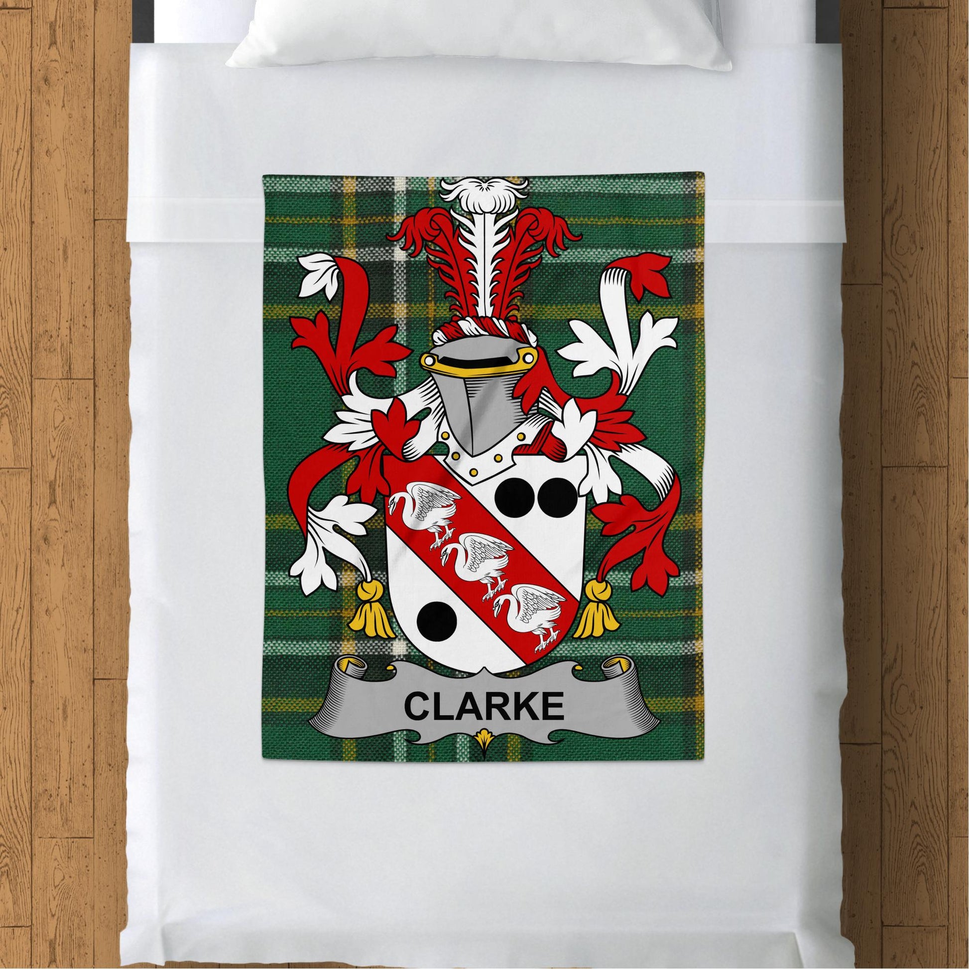 Clarke Surname Irish Tartan Throw Blanket - Living Stone Gifts