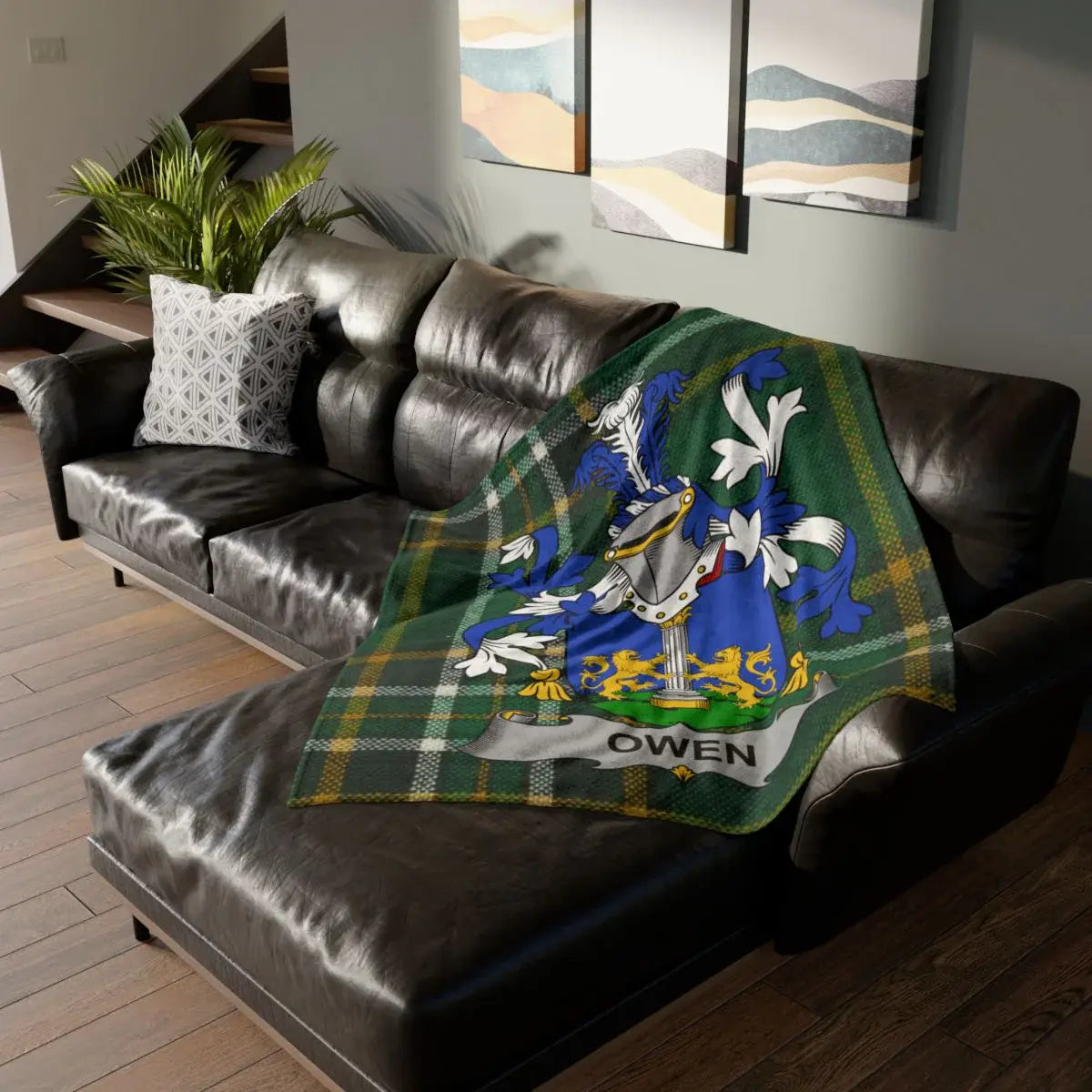 Personalized Family Crest Design Couch Throw Blanket product