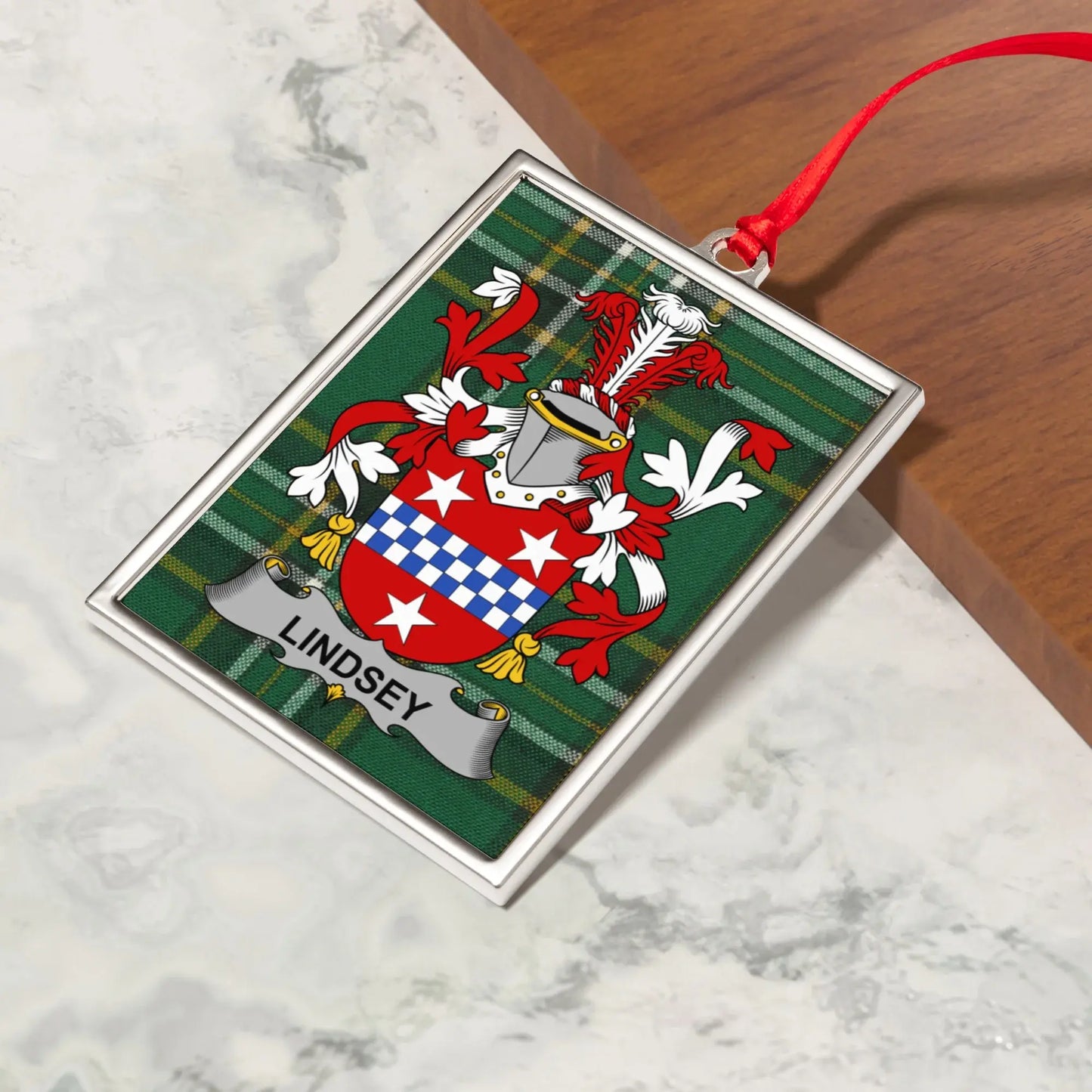 Lindsey Family Crest Ornament Personalized product