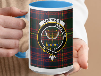 Carnegie Clan Scottish Tartan Crest Mug - Living Stone Gifts