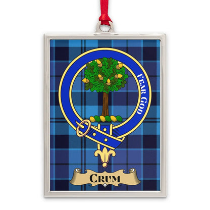Crum Family Crest Plaid Background Ornament product type