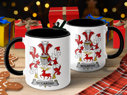 McCarthy Irish Coat of Arms Family History Emblem Mug - Living Stone Gifts