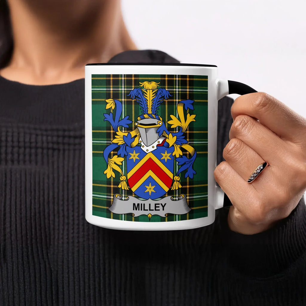 Milley Irish heritage mug with black handle and interior