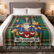 McLoughlin Irish Woven Blanket | Family Crest Tartan Throw