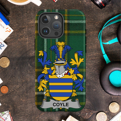 Coyle Family Crest Heraldic Pattern Cell Phone Cover - Celtic Ancestry Gifts