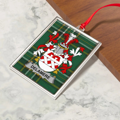 Delamere Family Crest Plaid Design Hanging Ornament product