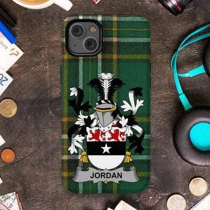 Jordan surname Family Crest Cell Phone Cover - Celtic Ancestry Gifts