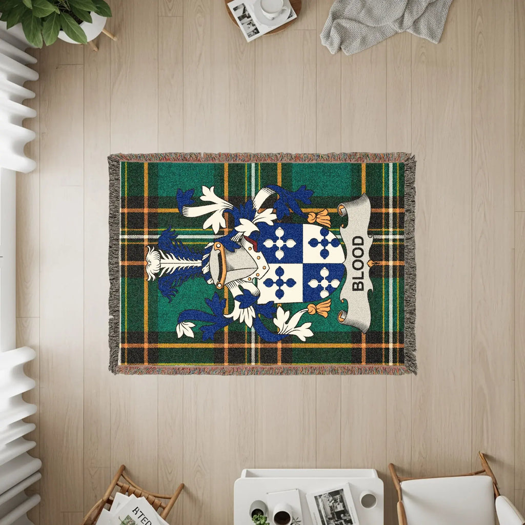 Blood Clan Crest Tartan Pattern Woven Throw product type