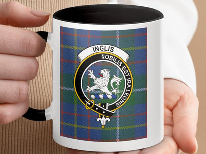 Clan Inglis Tartan Plaid Crest Design Coffee Mug - Living Stone Gifts