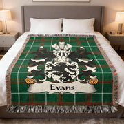 Evans Welsh Family Crest Woven Blanket | Heirloom Tartan Gift