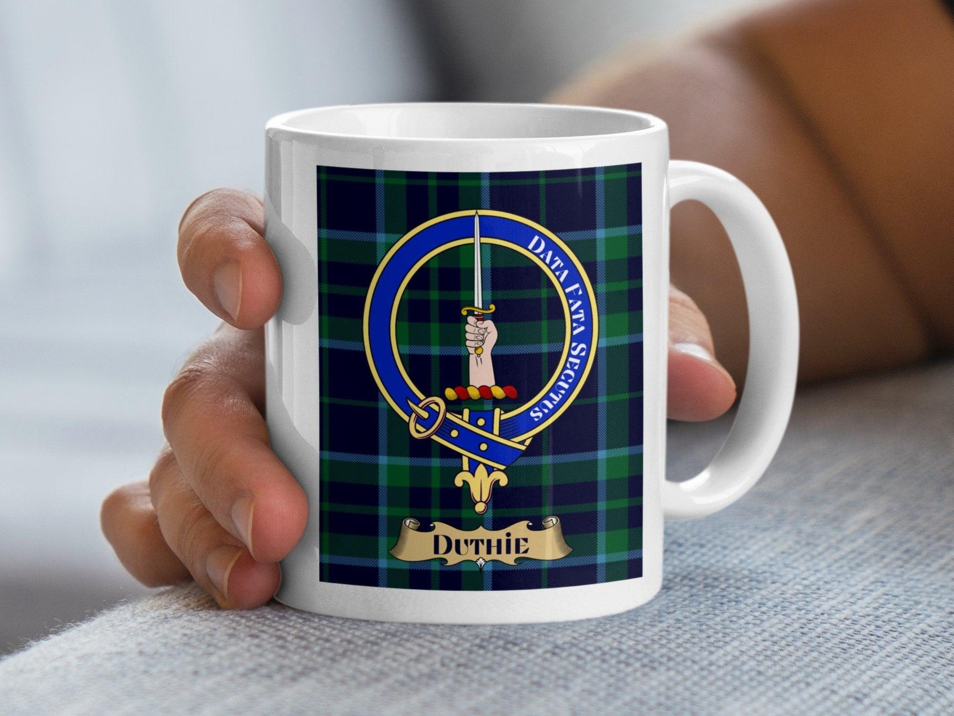 Scottish Duthie Clan Tartan Crest Coffee Mug - Living Stone Gifts