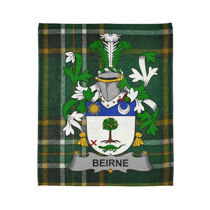 Beirne Family Crest Blanket Plaid Shield Crest Emblem product