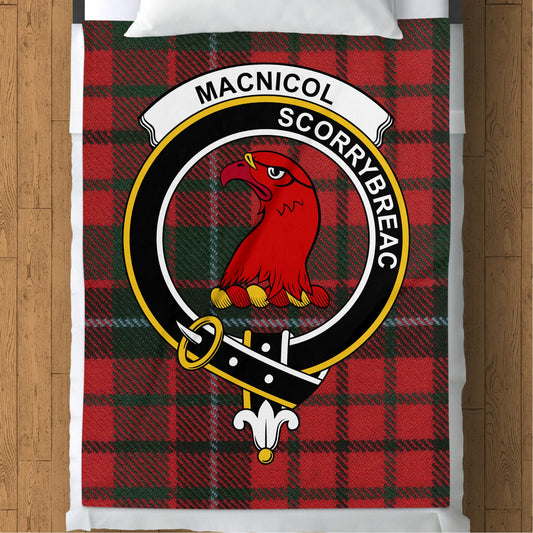 Scottish Clan MacNicol Tartan Design Throw Blanket - Living Stone Gifts