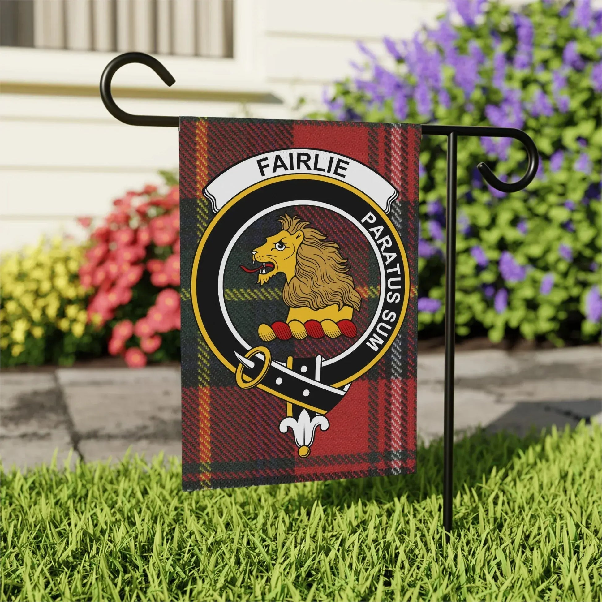 Fairlie Paratus Sum Lion Emblem Garden Flag product