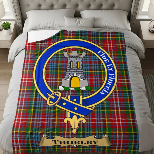 Thorlby Tartan Blanket Crest Design Bedding Product