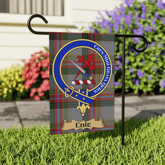 Custom Family Crest Plaid Garden Flag Decorative product