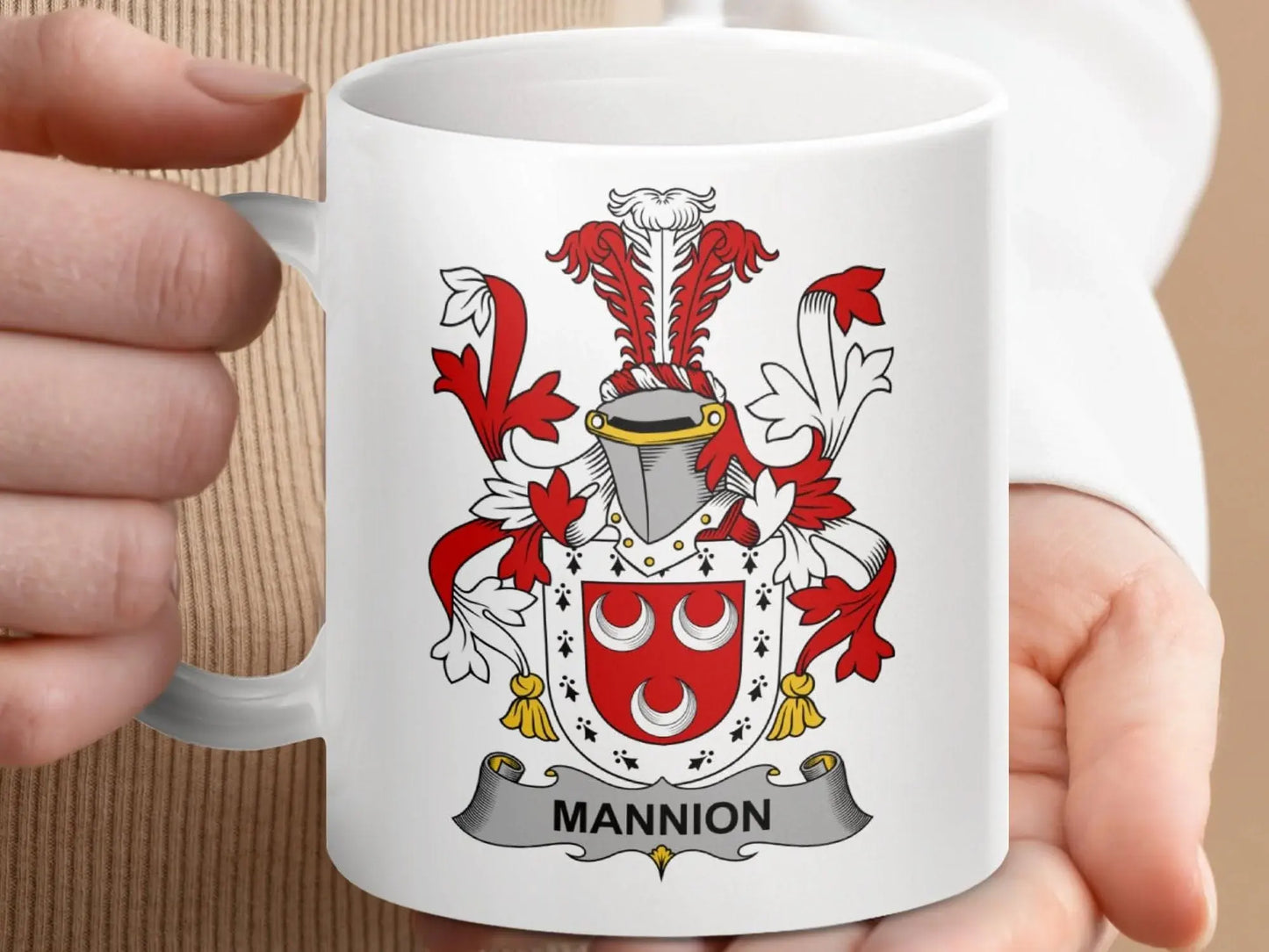Mannion Surname Irish Family Crest Mug - Celtic Ancestry Gifts