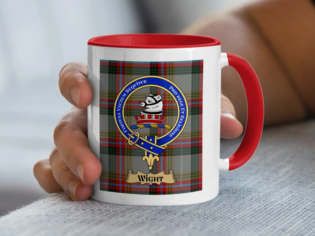 Wight family crest ceramic mug for everyday coffee and tea