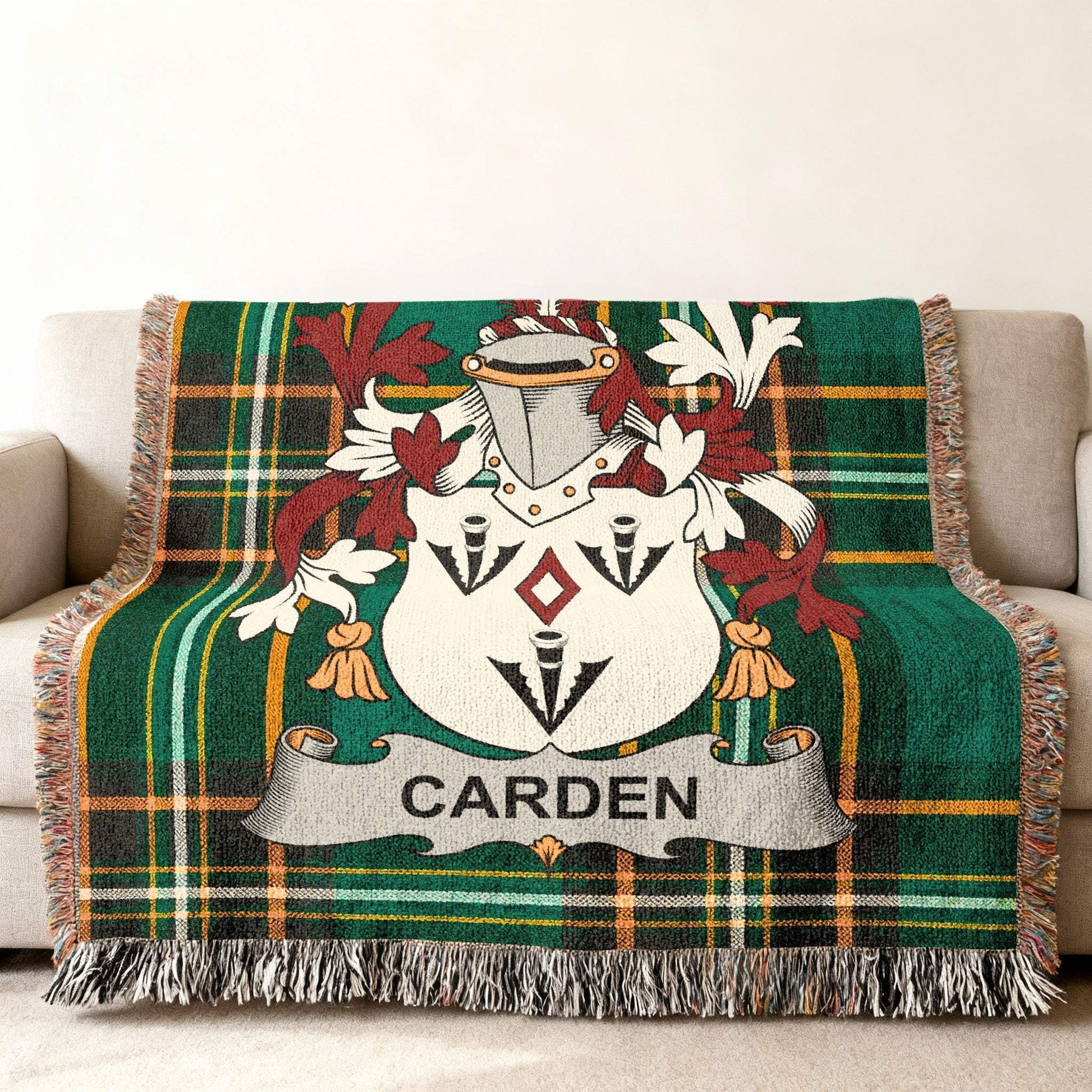 Carden family crest green plaid pattern product type