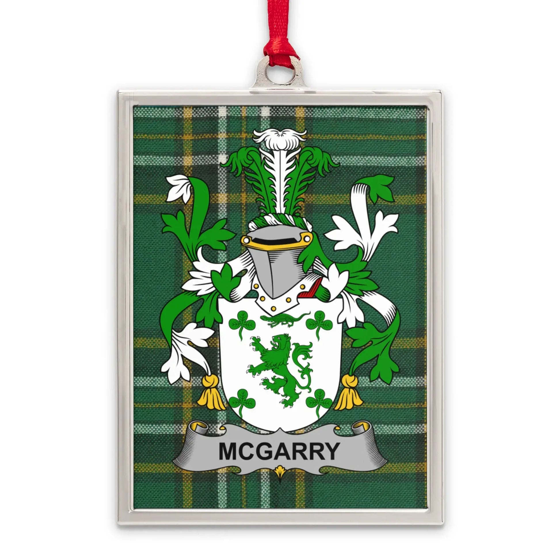 McGarry Family Crest Plaid Background Ornament product type