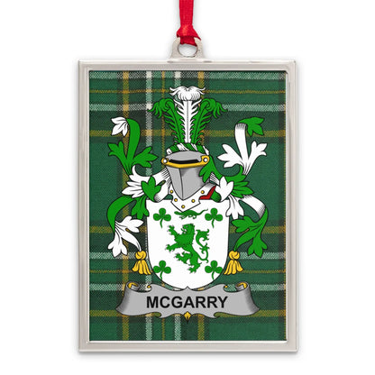McGarry Family Crest Plaid Background Ornament product type