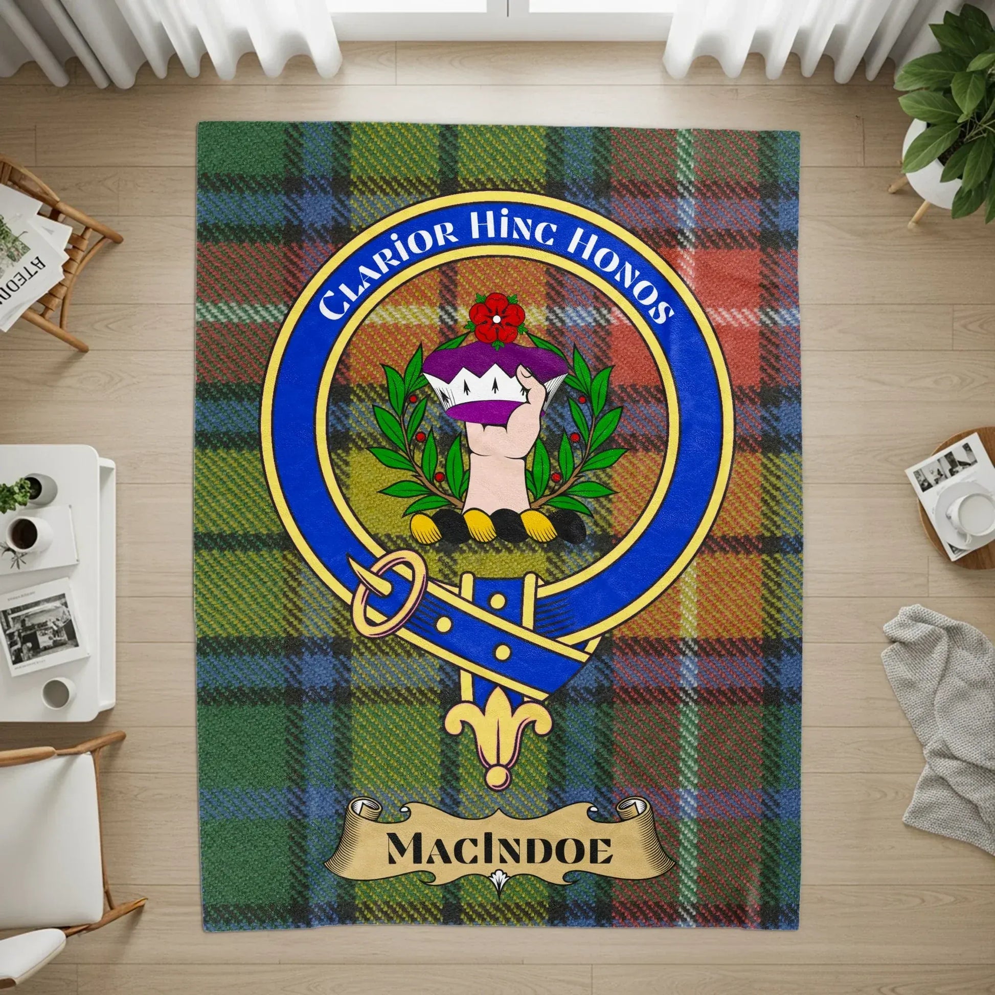 Claror Hinc Honos Macindoe Tartan Crest Rug product