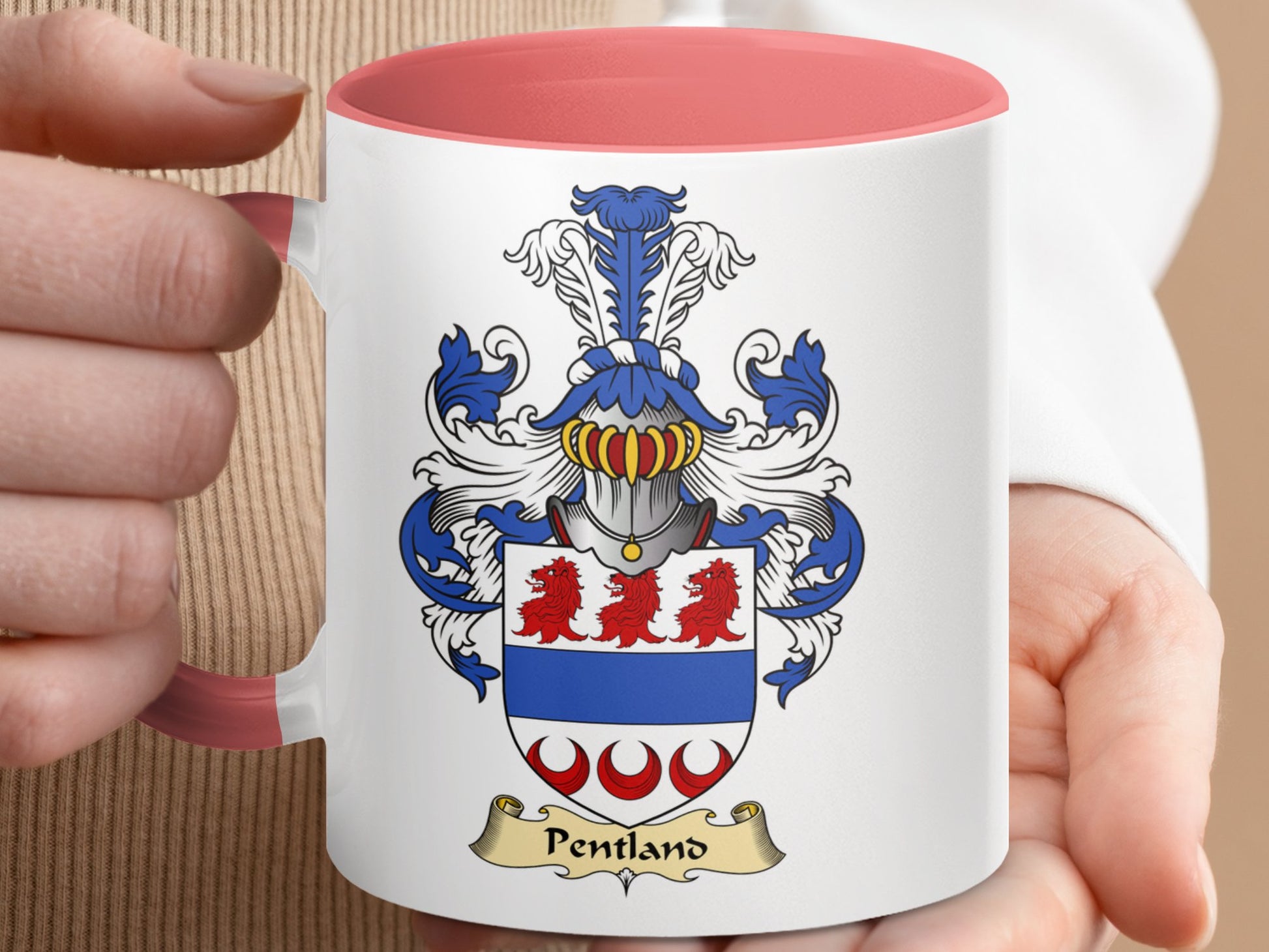 Scottish Clan Pentland Coat of Arms Family Crest Mug - Living Stone Gifts