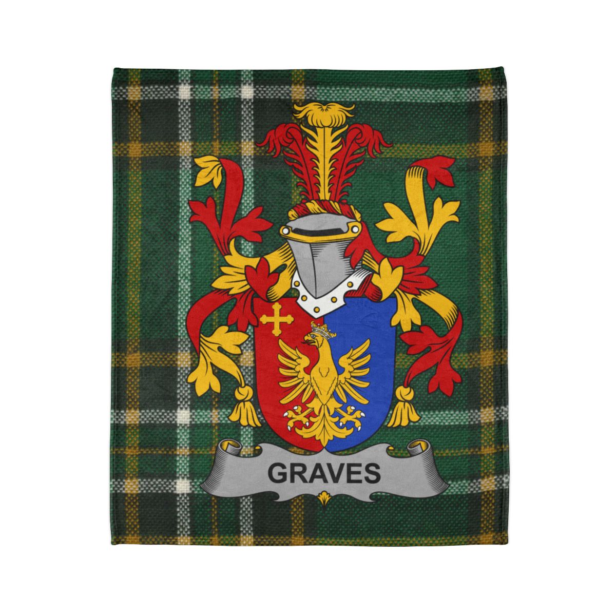 Graves Family Crest Plaid Pattern Blanket product