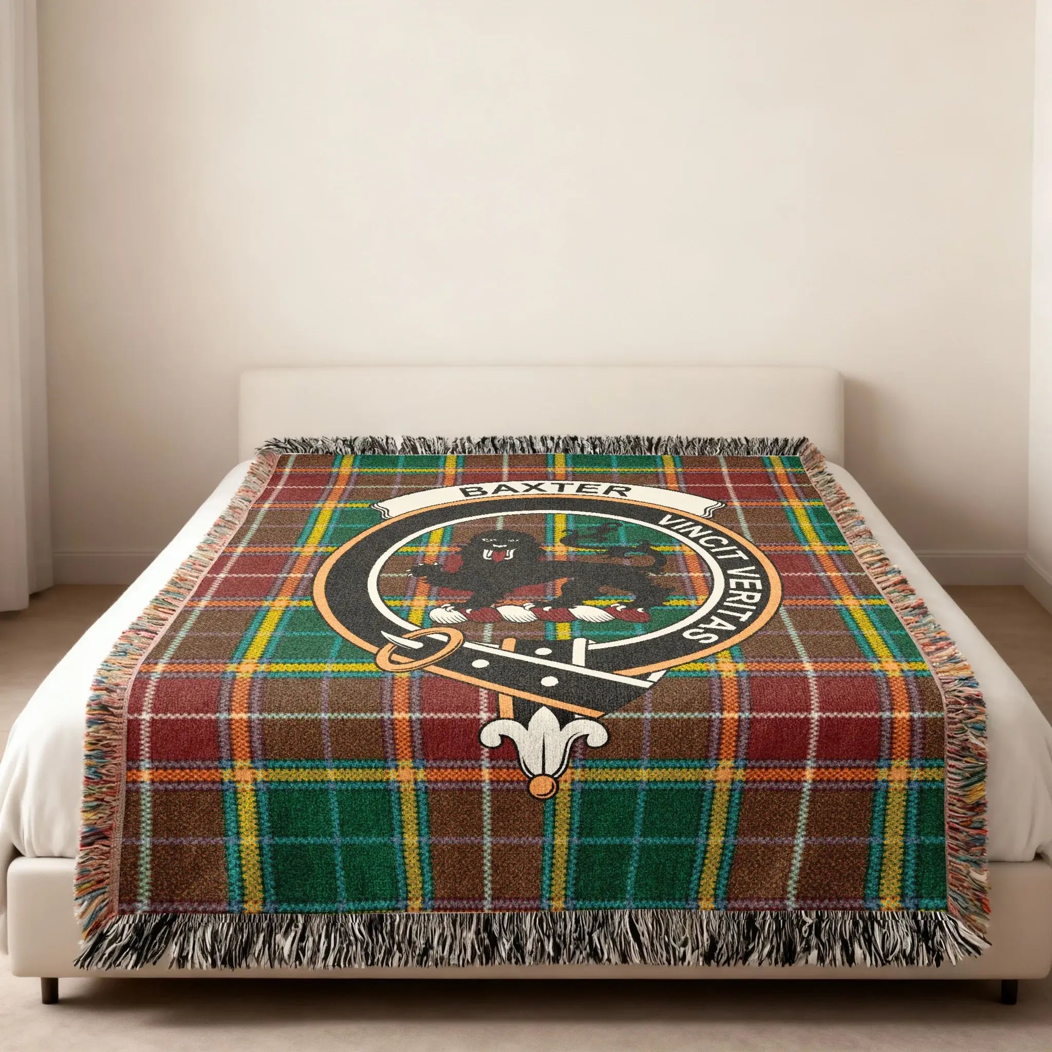 Baxter Family Crest Tartan Decorative Throw Blanket