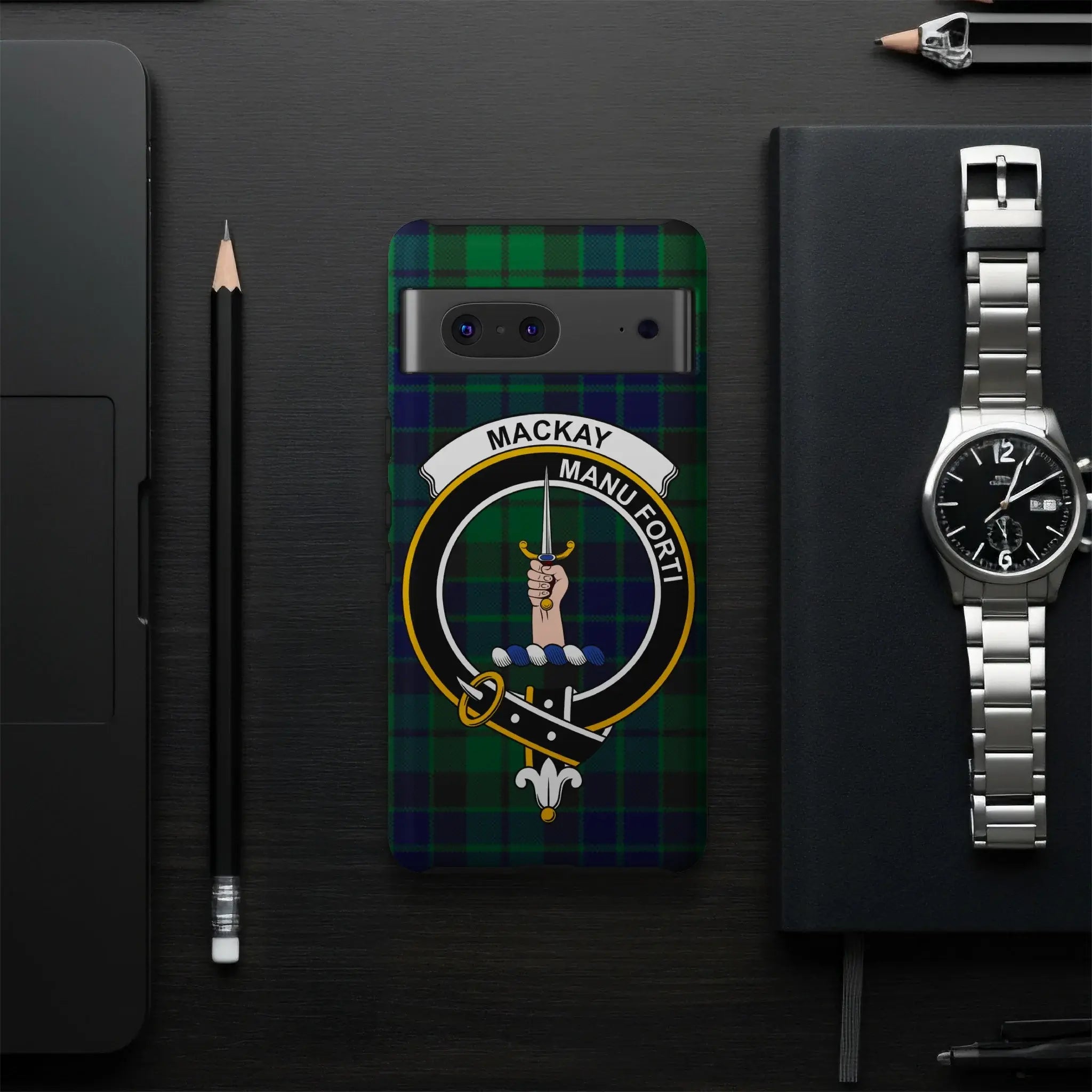 MacKay Scottish clan tartan phone case cover — slim profile, precise port cutouts