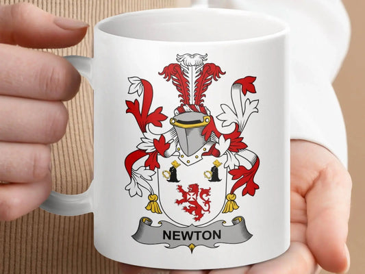 Newton Family Crest Coat of Arms Design mug - Celtic Ancestry Gifts