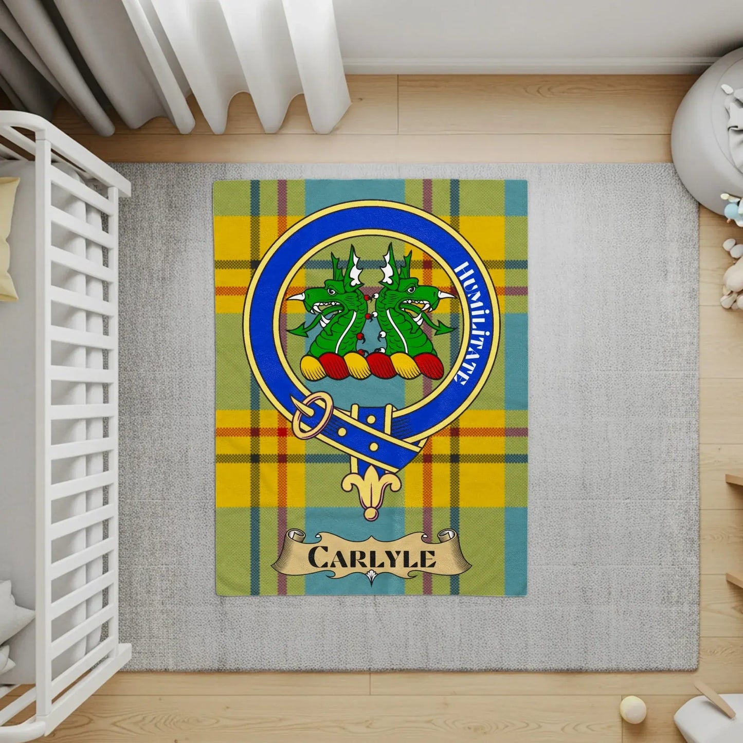Carlyle Family Crest Tartan Print Rug Product