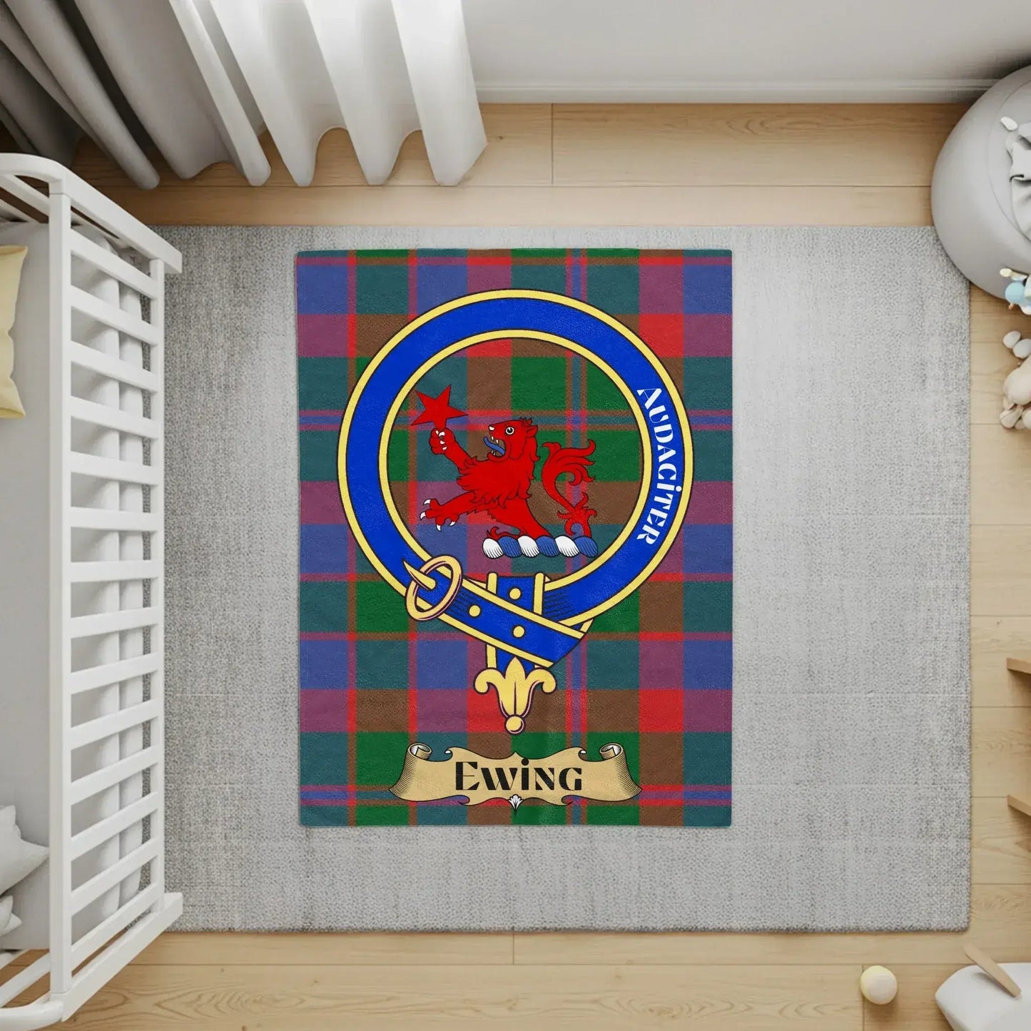 Clan Crest Tartan Lion Circular Symbol Rug product